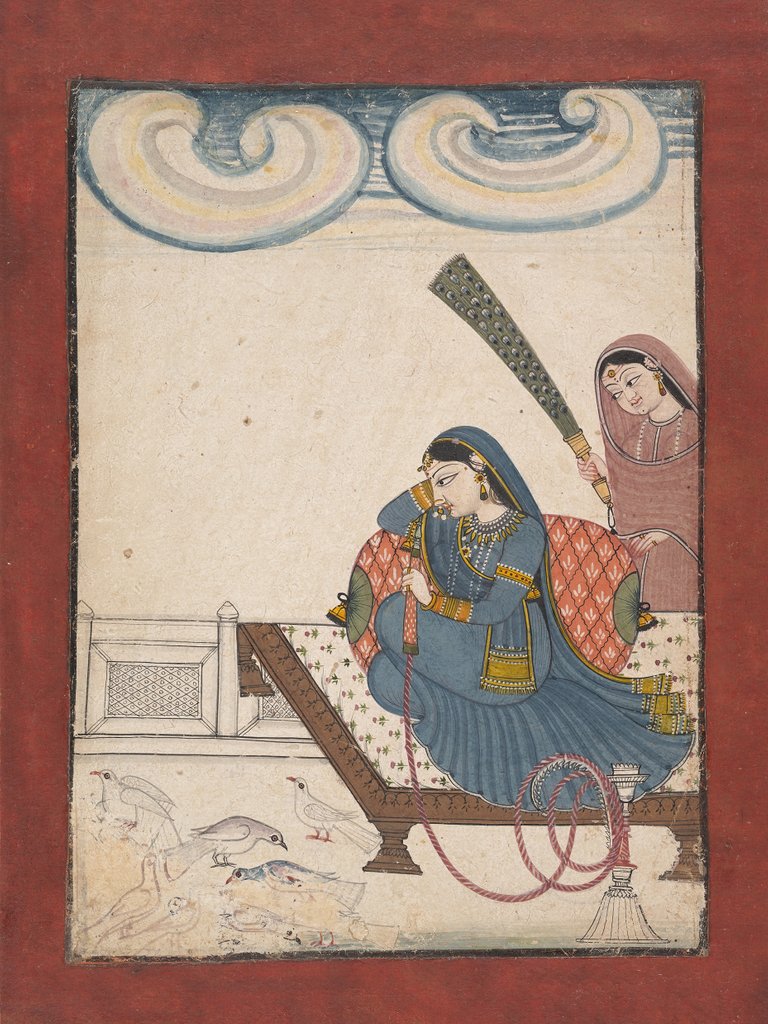 Detail of A Lady Gazing at Doves, ca. 1780-1800 by Unknown