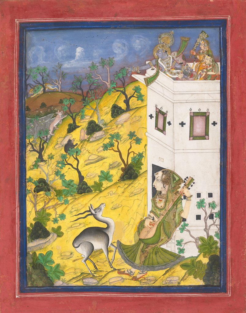 Detail of A Female Musician Charms an Antelope, ca. 1825 by Unknown