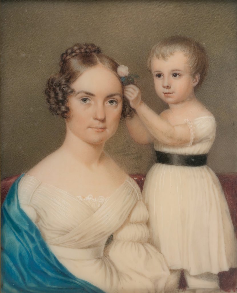 Detail of Mrs. William Gordon Ver Planck and Her Son Samuel Hopkins Ver Planck, ca. 1828 by Unknown