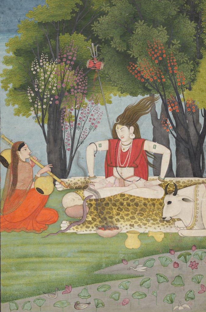 Detail of Shiva enraged by Parvati's interruption of his meditation, early 19th century by Unknown