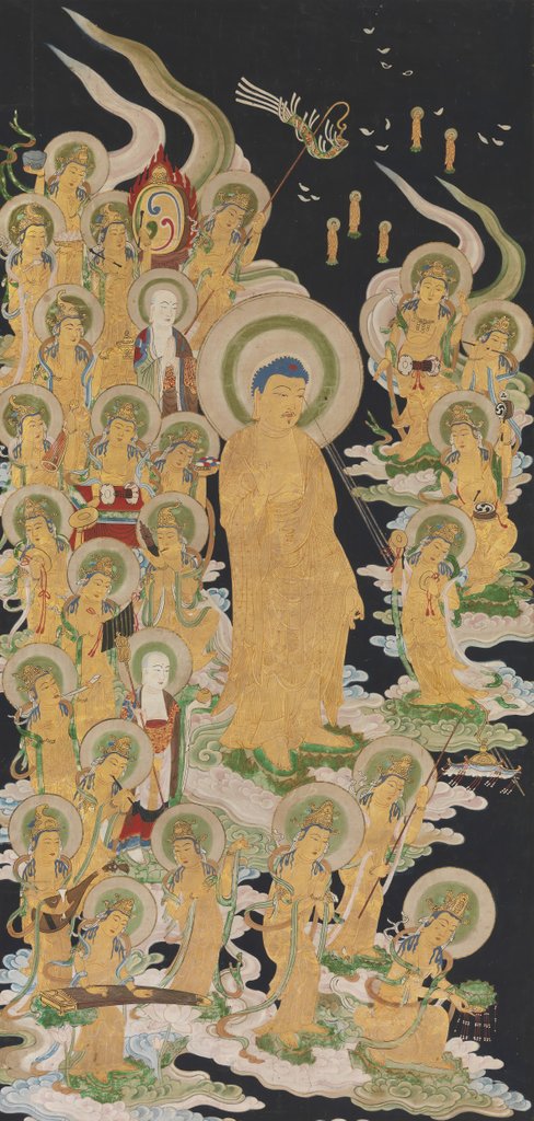 Detail of Buddha and Attendants, 17th-18th century by Unknown