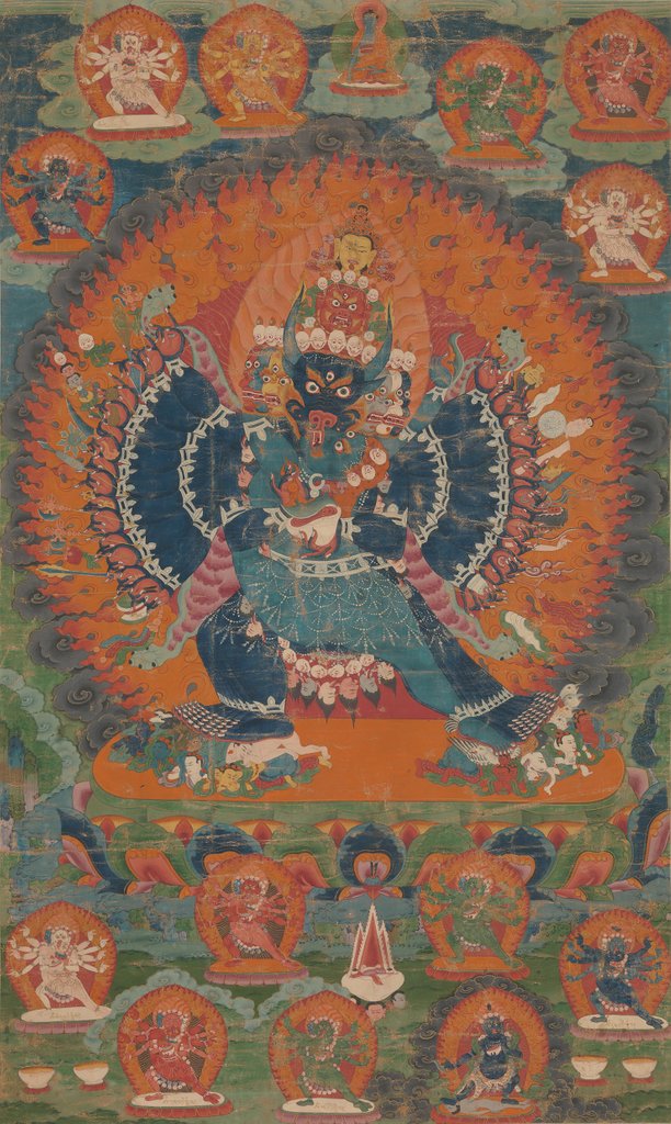 Detail of Vajrabhairava with His Consort Vajravetali , 18th century by Unknown
