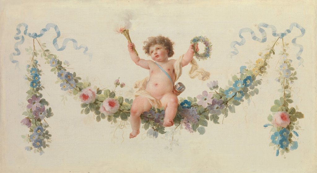 Detail of Cupid Seated on a Garland, 1770-90 by Unknown