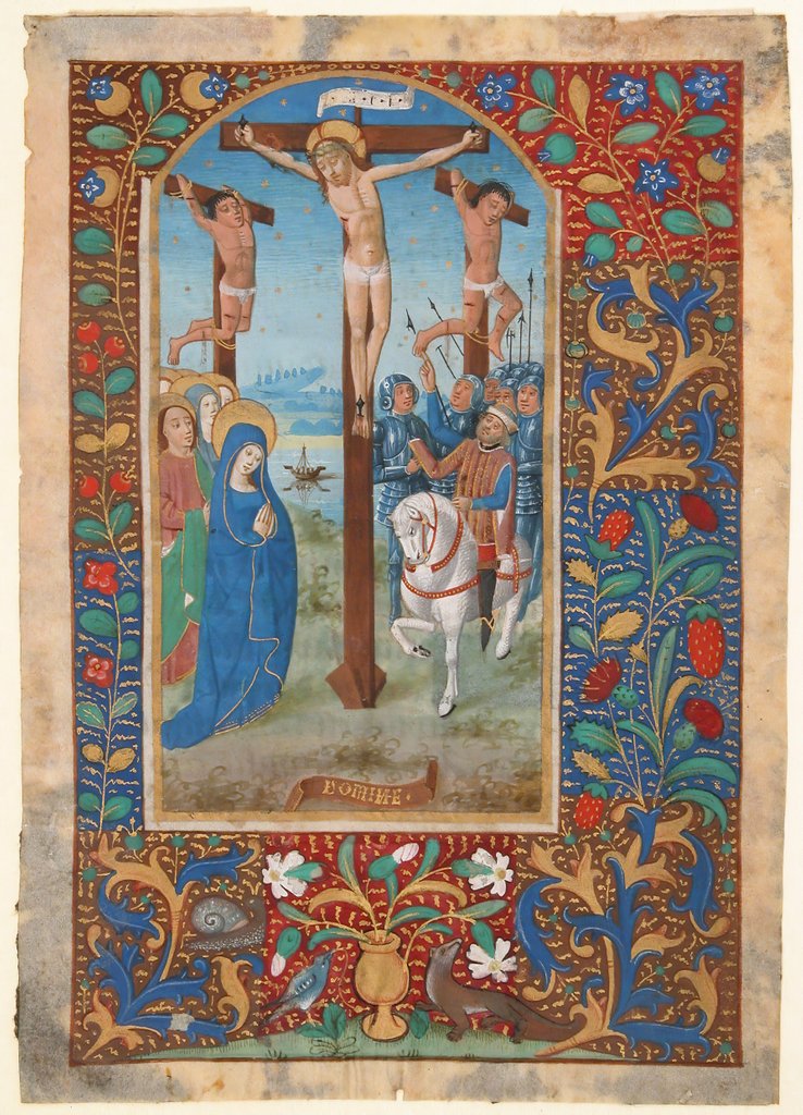 Detail of Manuscript Leaf with the Crucifixion, from a Book of Hours, last quarter 15th century by Unknown