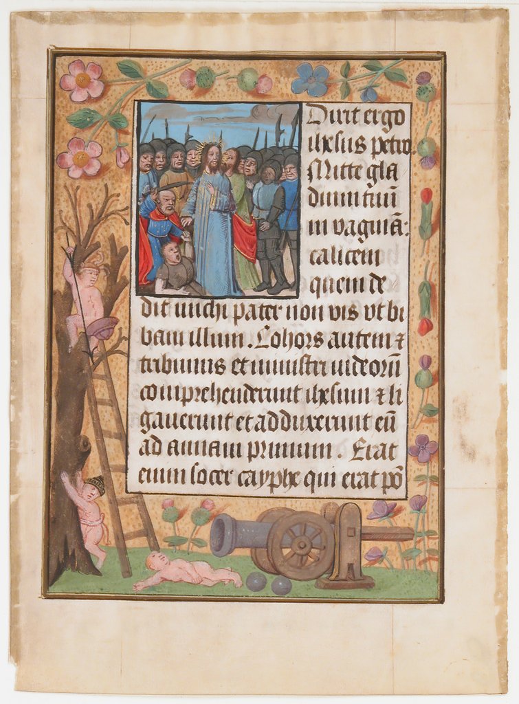 Detail of Manuscript Leaf with the Betrayal, from a Book of Hours, ca. 1500 by Unknown