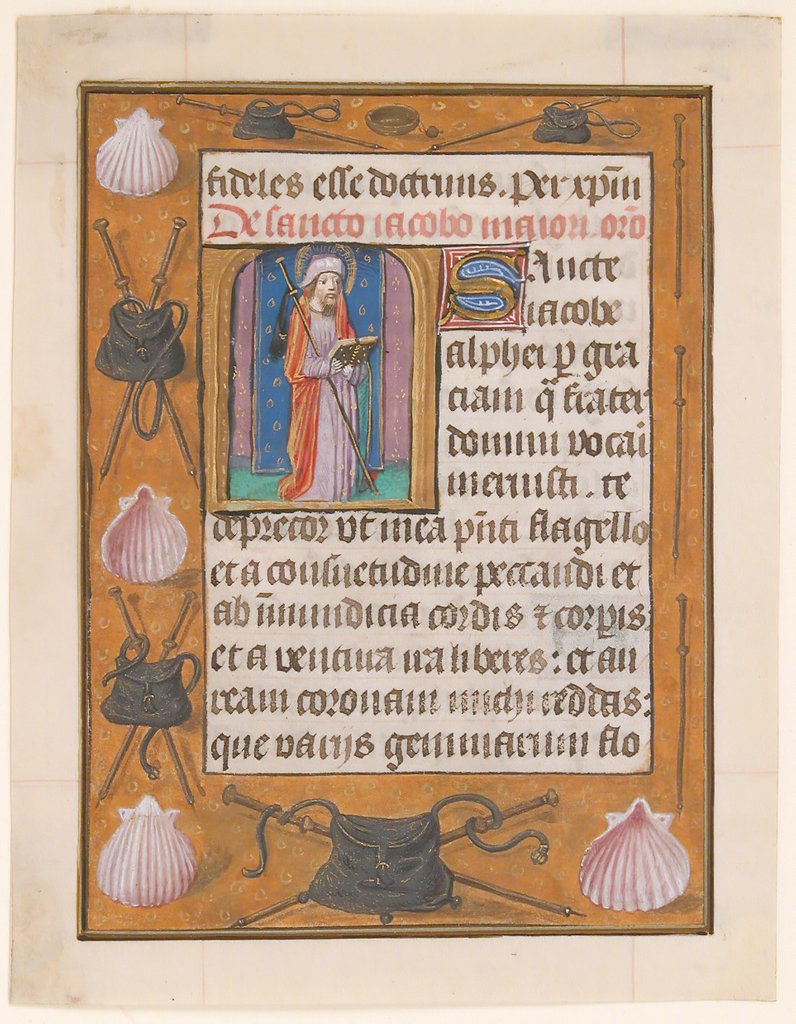 Detail of Manuscript Leaf with Saint James the Greater, from a Book of Hours, ca. 1500 by Unknown