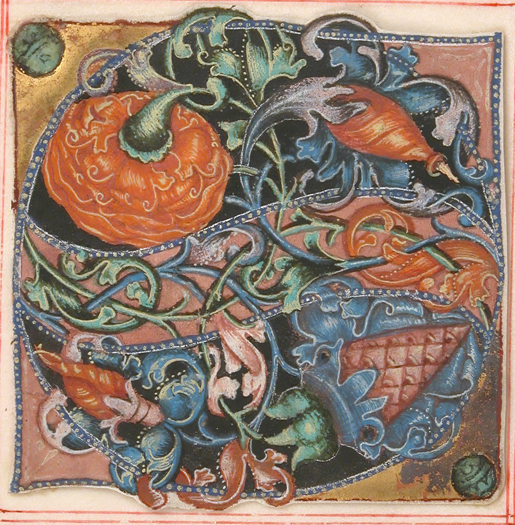 Detail of Manuscript Illumination with Initial S, from a Choir Book, 16th century by Unknown