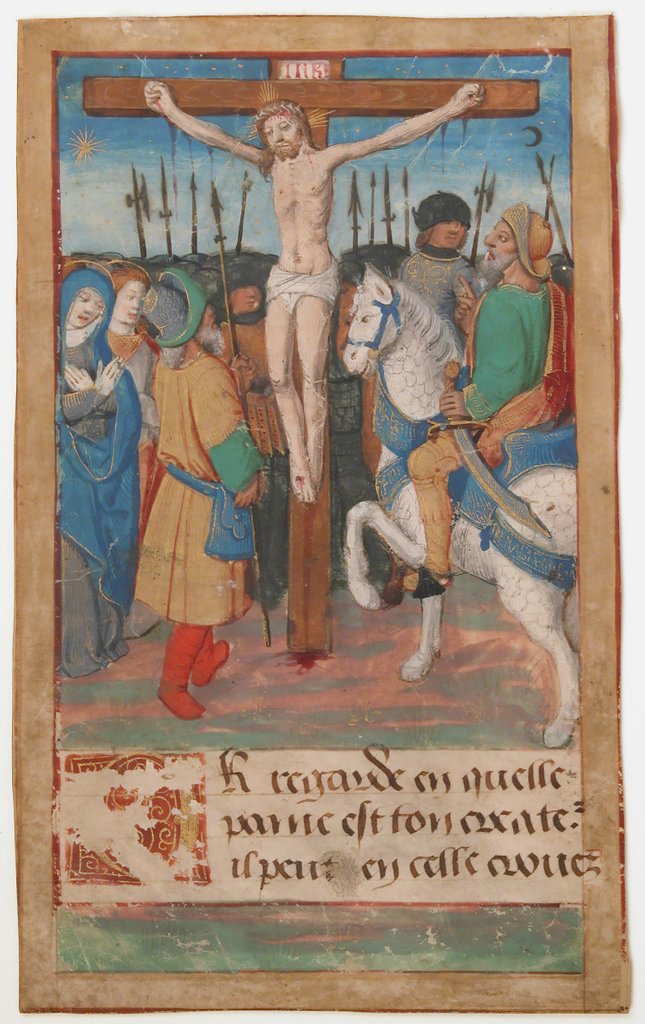 Detail of Manuscript Leaf with the Crucifixion, from a Book of Hours, 15th century by Unknown