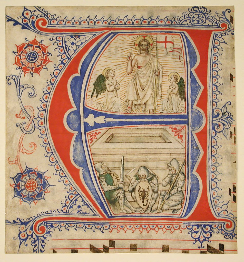 Detail of Manuscript Leaf Showing an Illuminated Initial A…, second half of 14th-early 15th century by Unknown