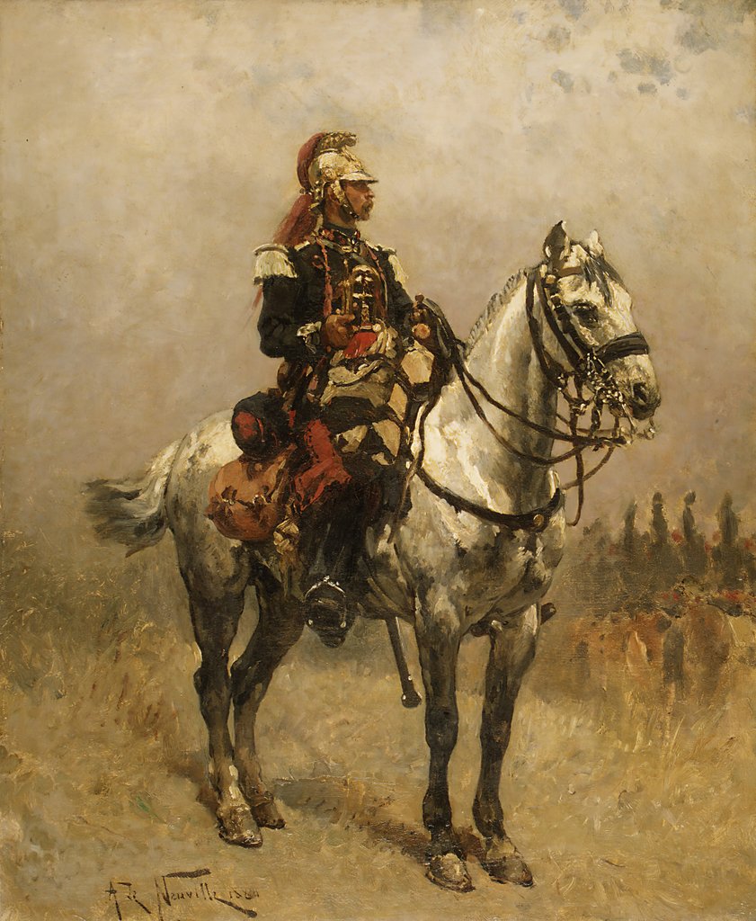 Detail of A Cavalryman, 1884 by Alphonse de Neuville