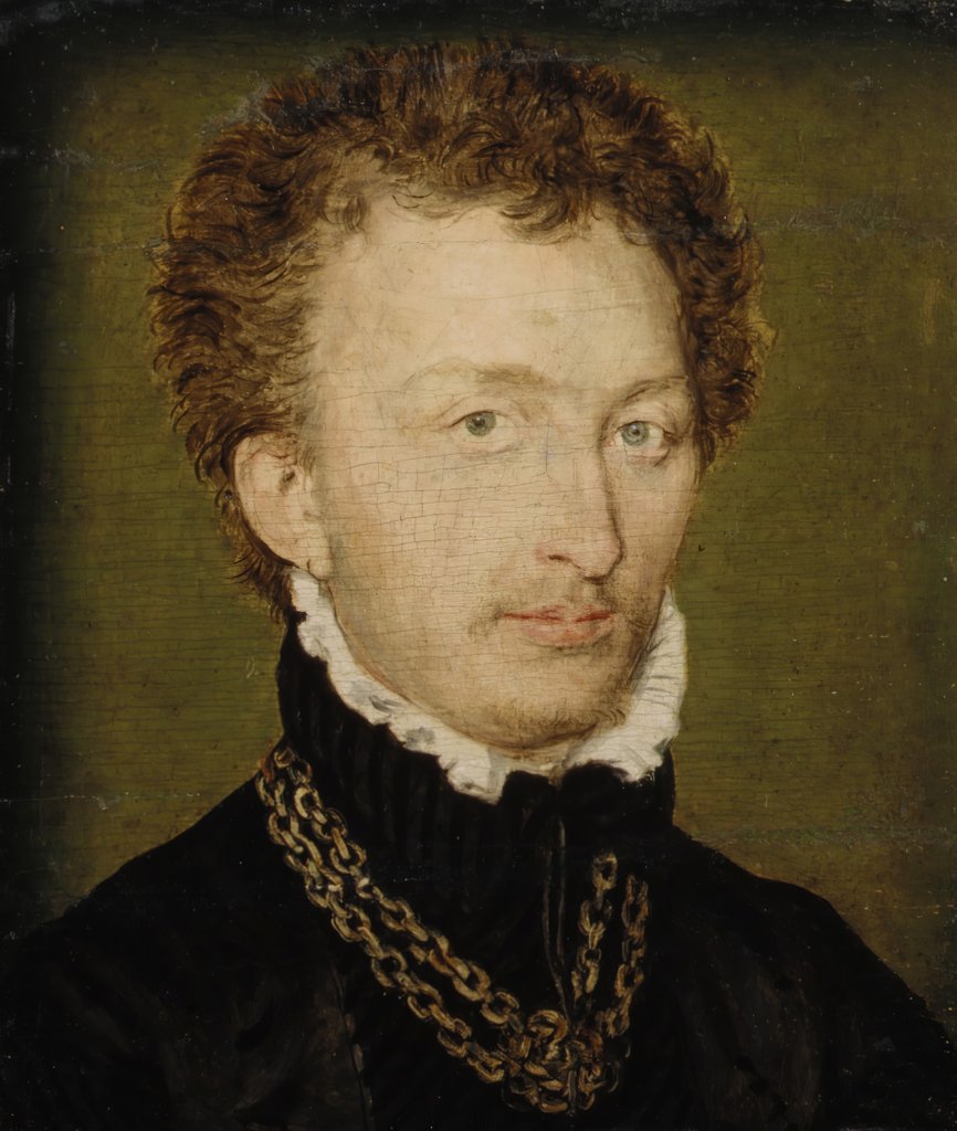 Detail of Portrait of a Man with a Gold Chain by Corneille de Lyon