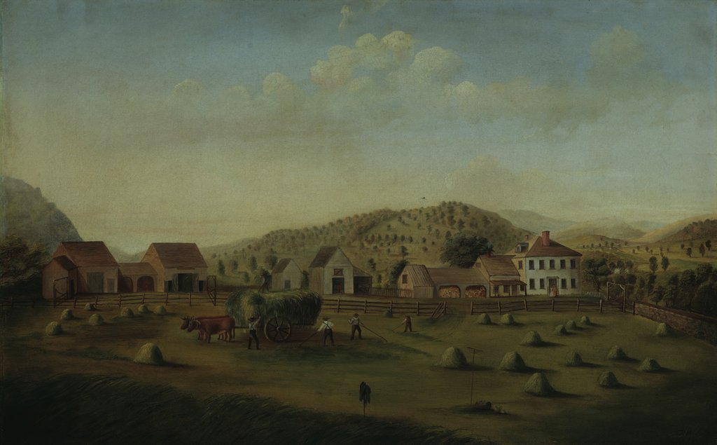 Detail of Leete Farm, West Claremont, New Hampshire, ca. 1822 by Francis Alexander