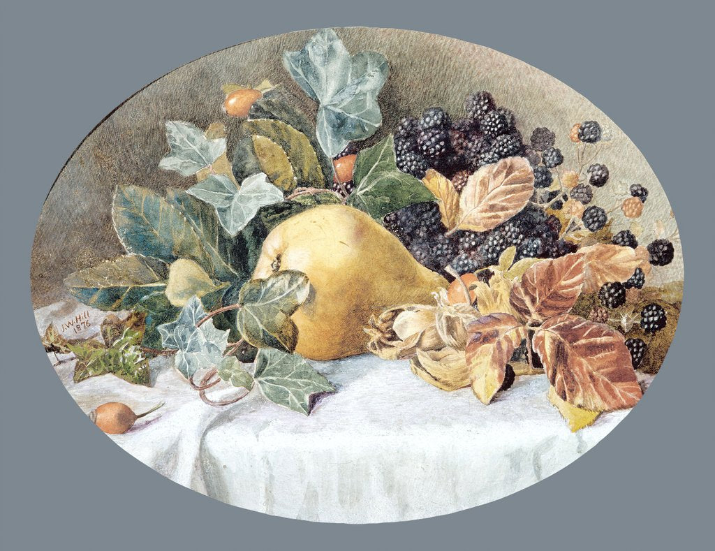 Detail of Still Life with Fruit, 1876 by John William Hill