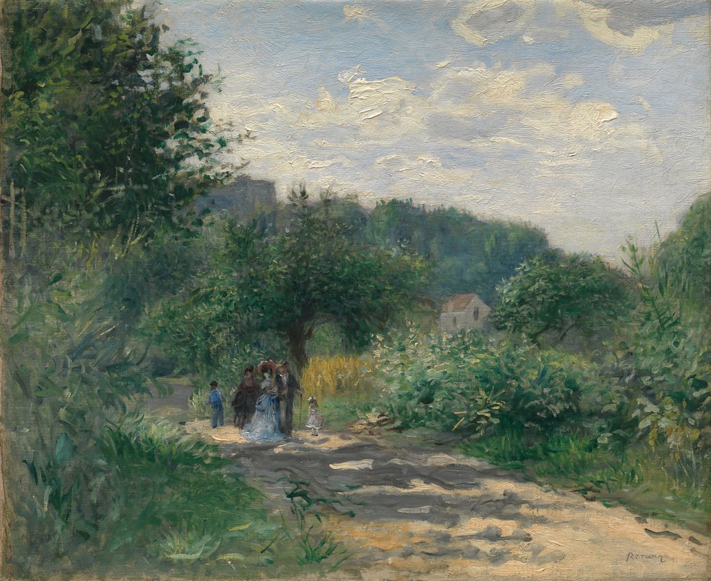 Detail of A Road in Louveciennes, ca. 1870 by Pierre-Auguste Renoir