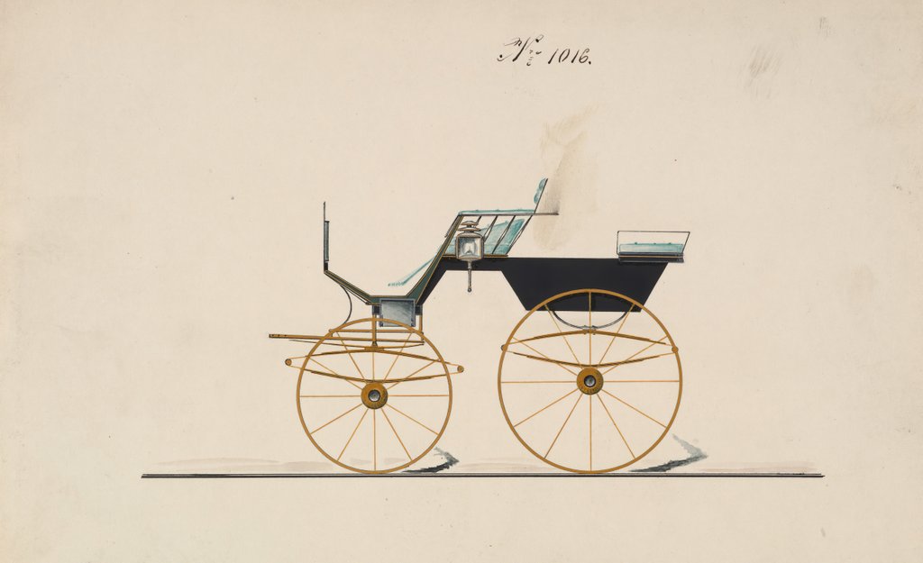Detail of Design for 4 seat Phaeton, no top, no. 1016, 1850-70 by Brewster & Co