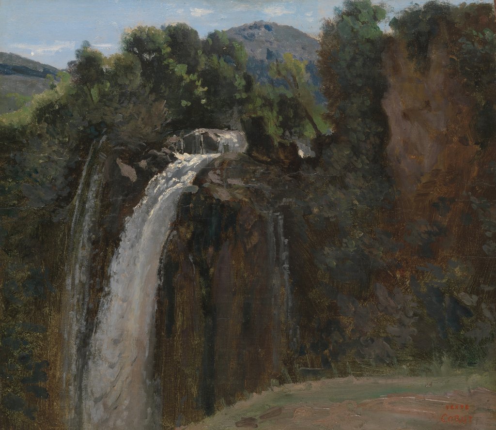 Detail of Waterfall at Terni, 1826 by Jean-Baptiste-Camille Corot