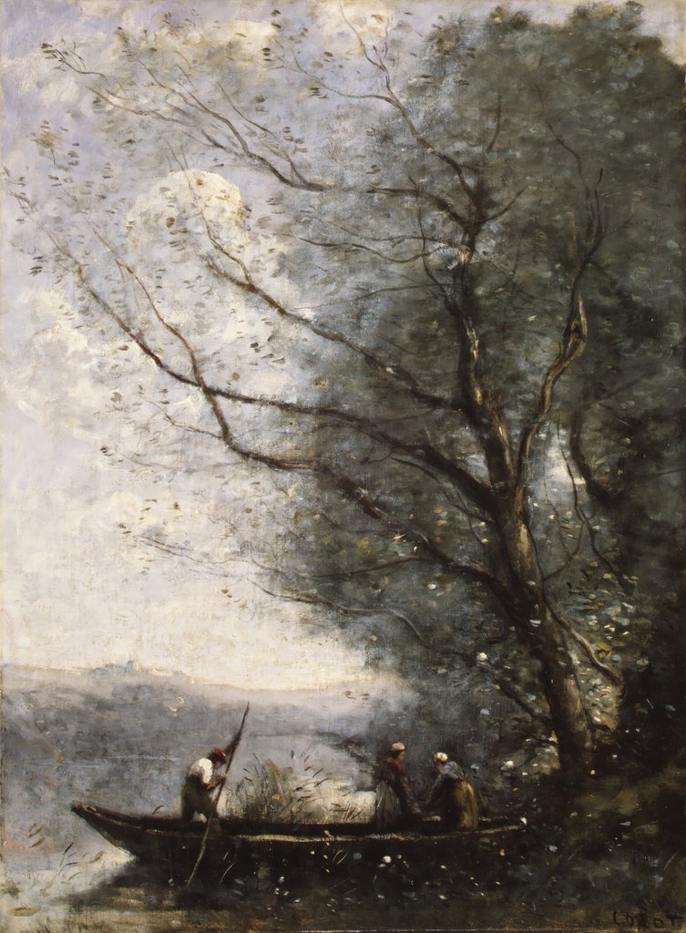 Detail of The Ferryman, ca. 1865 by Jean-Baptiste-Camille Corot