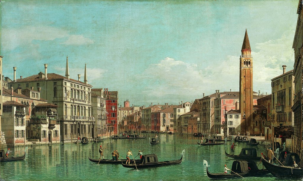 Detail of The Grand Canal, Venice, Looking Southeast, with the Campo della Carità to the Right, 1730s by Canaletto