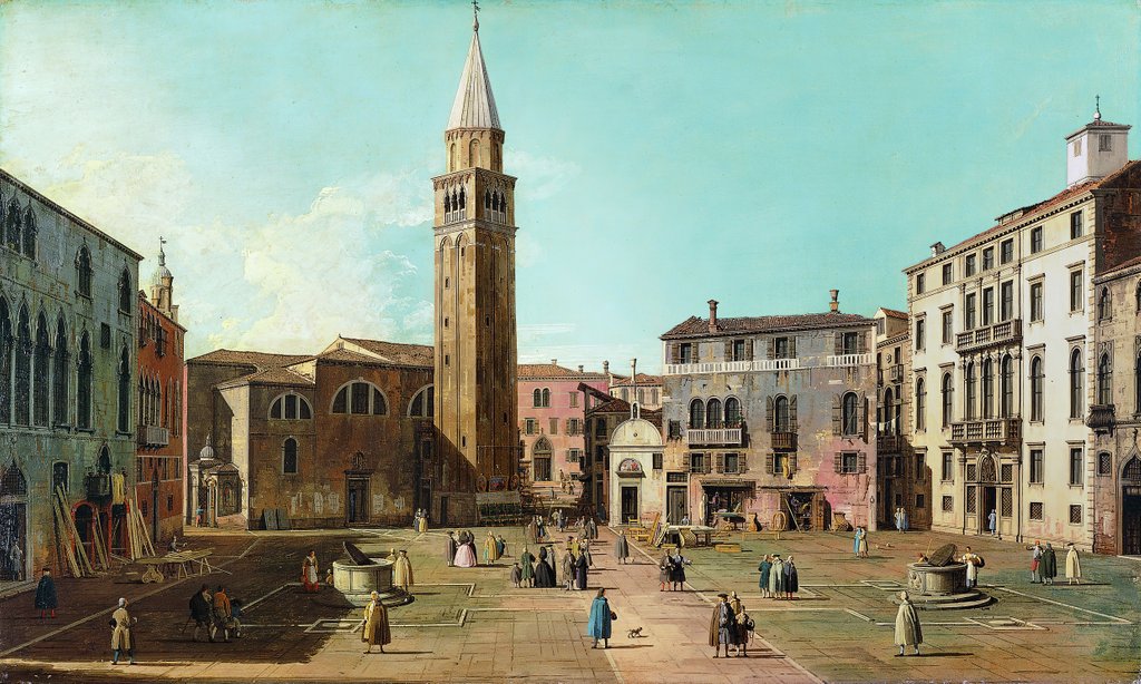 Detail of Campo Sant'Angelo, Venice, 1730s by Canaletto