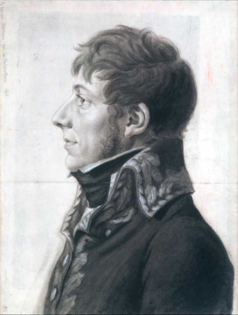 Detail of Jean-Victor Moreau, ca. 1806 or 1811 by Charles Balthazar Julien Févret de Saint-Mémin