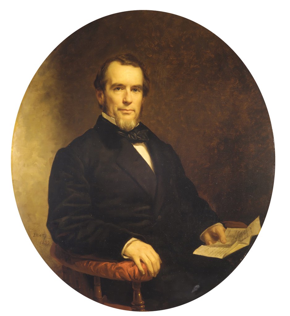 Detail of Andrew Varick Stout, 1859 by Charles Loring Elliott