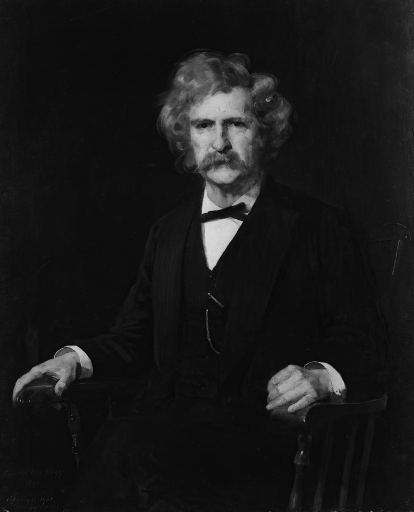 Detail of Mark Twain, 1890 by Charles Noel Flagg