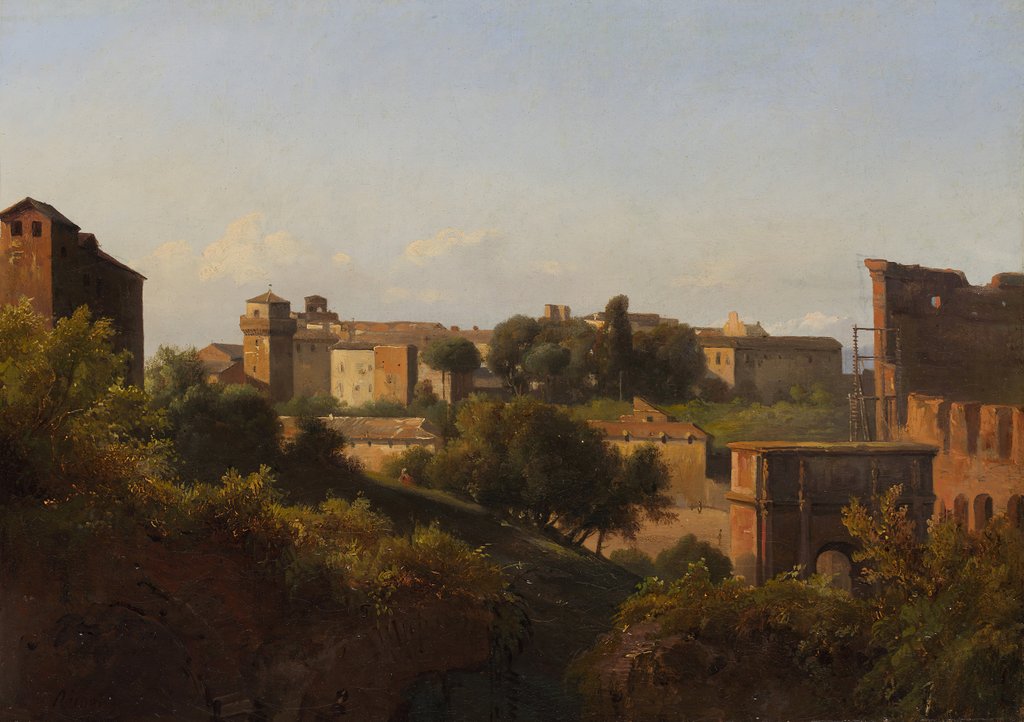 Detail of View of the Colosseum and the Arch of Constantine from the Palatine, ca. 1822-24 by Charles Rémond