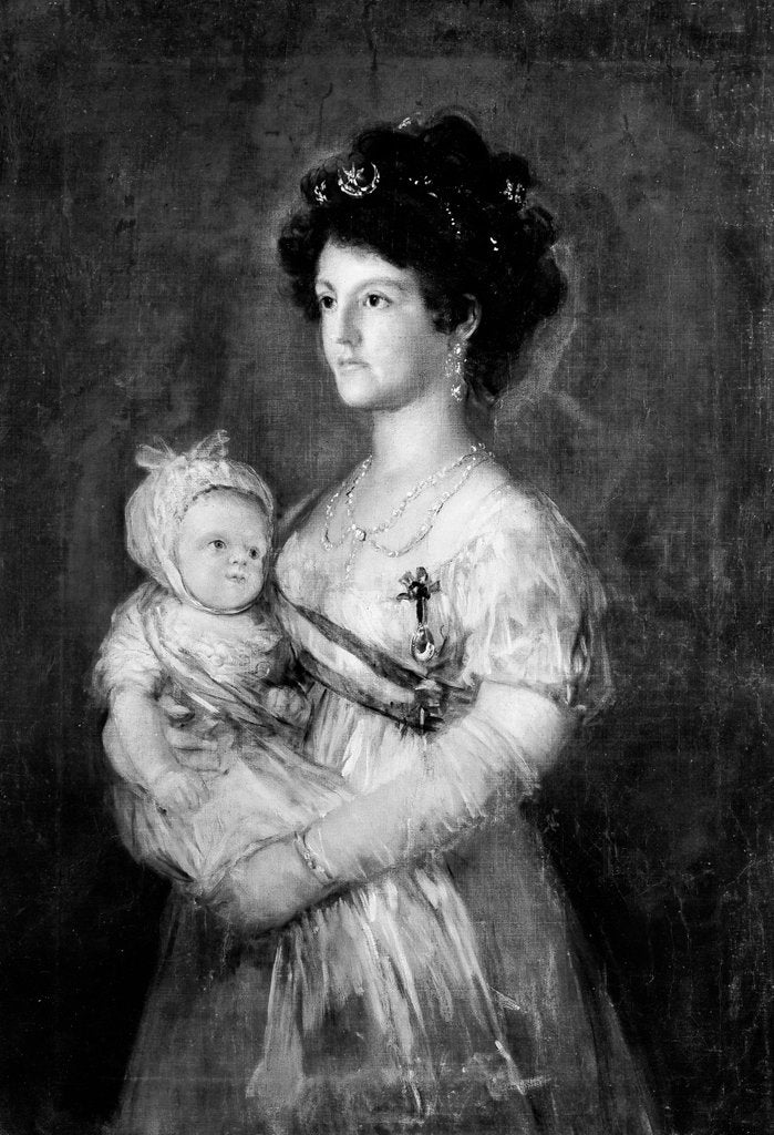 Detail of Infanta María Luisa and Her Son Carlos Luis by Goya (copy after)