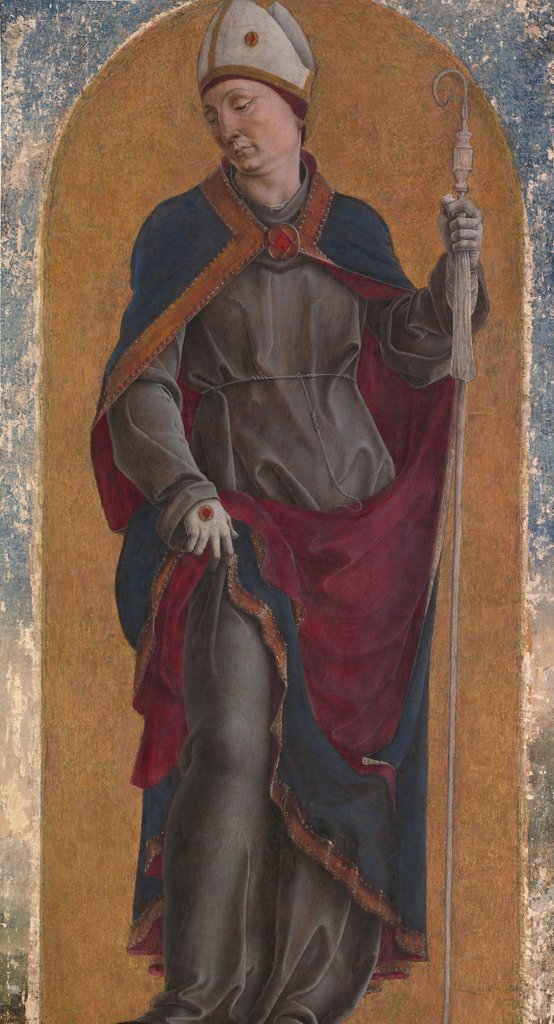 Detail of Saint Louis of Toulouse, 1484? by Cosmè Tura