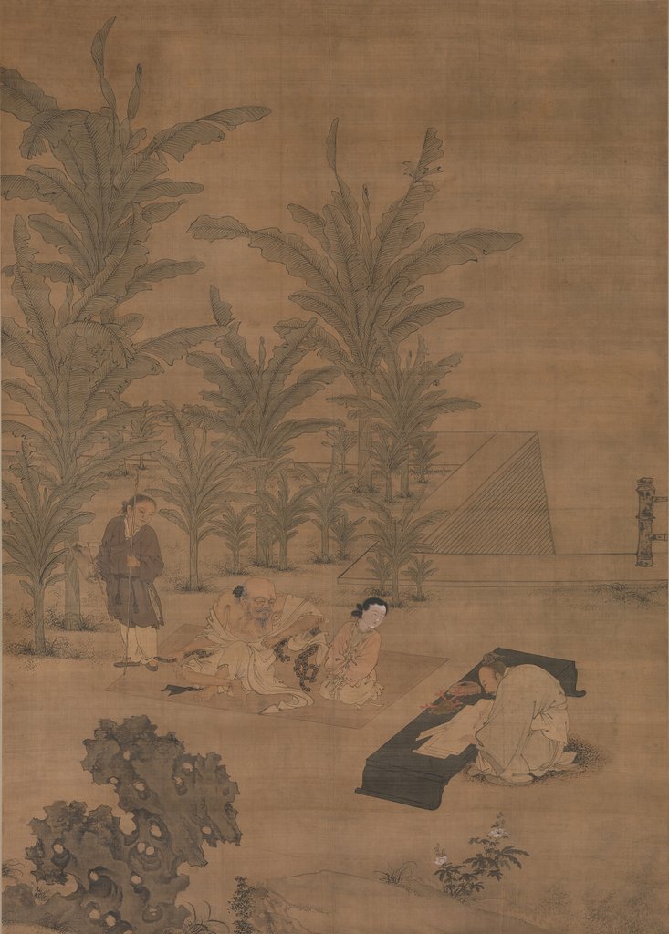 Detail of The Scholar Fu Sheng Transmitting the Book of Documents, 15th-mid-16th century by Du Jin
