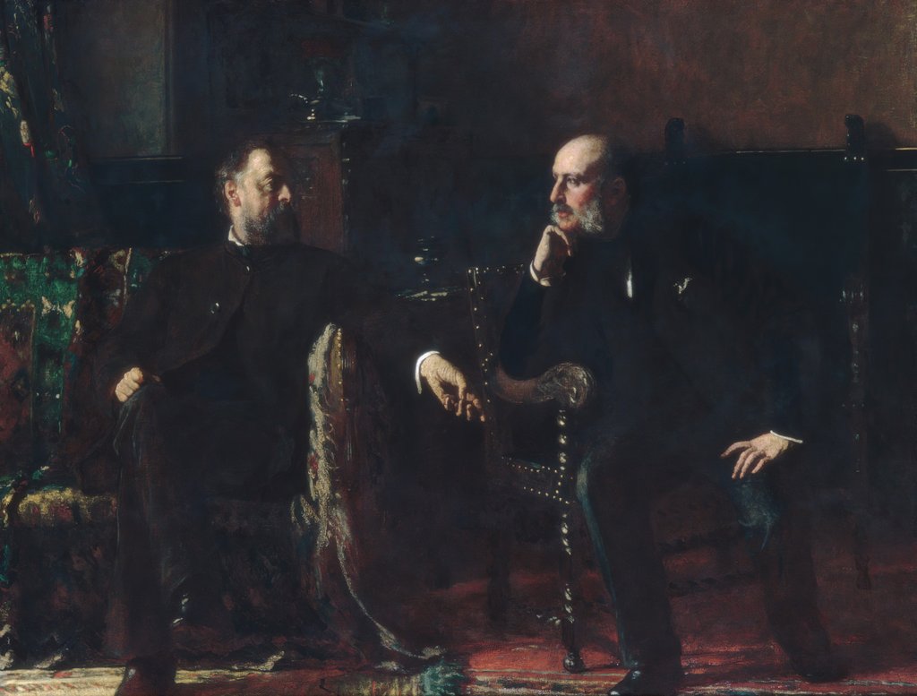Detail of The Funding Bill, 1881 by Eastman Johnson