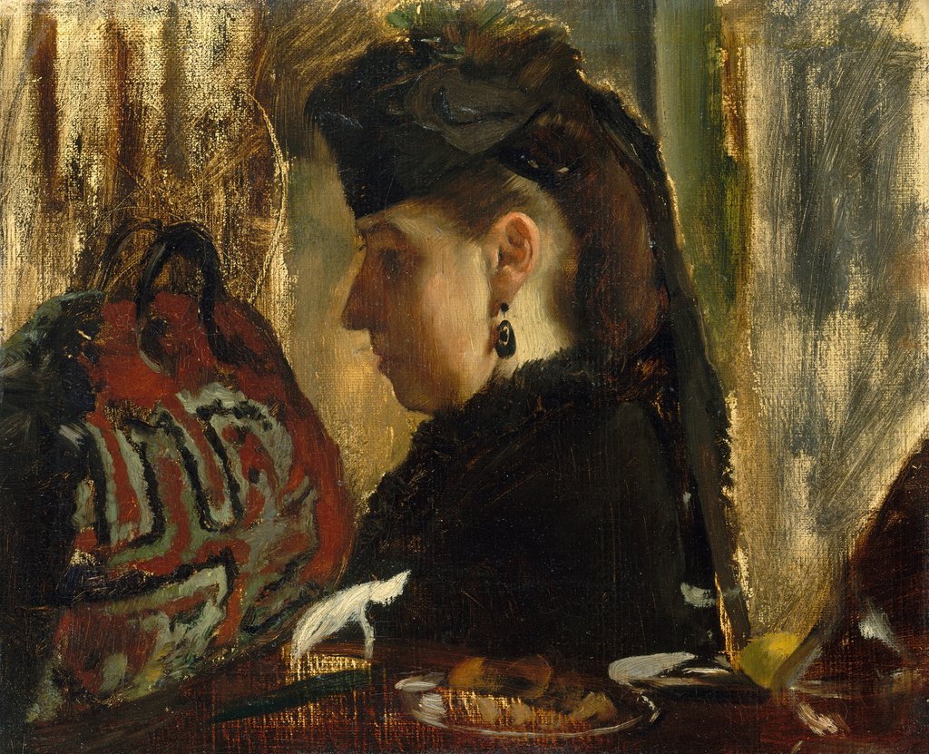 Detail of Mademoiselle Marie Dihau, 1867-68 by Edgar Degas