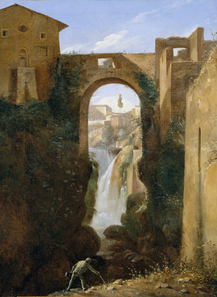 Detail of Ponte San Rocco and Waterfalls, Tivoli, ca. 1810-20 by Francois-Marius Granet