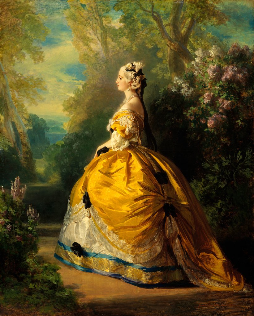 Detail of The Empress Eugénie, 1854 by Franz Xaver Winterhalter