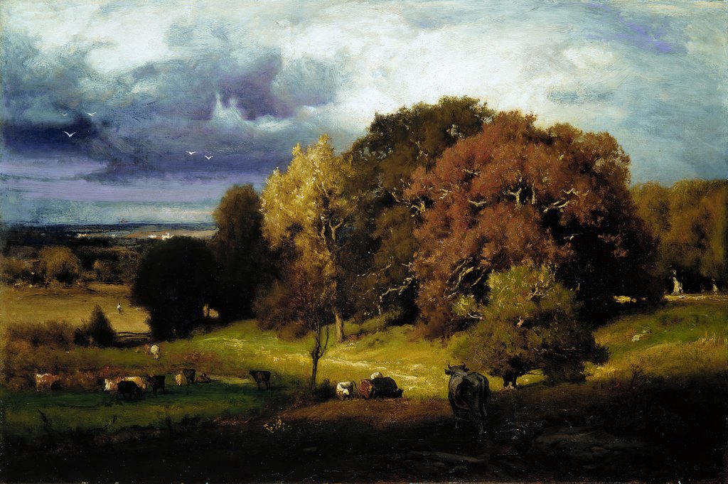 Detail of Autumn Oaks, ca. 1878 by George Inness
