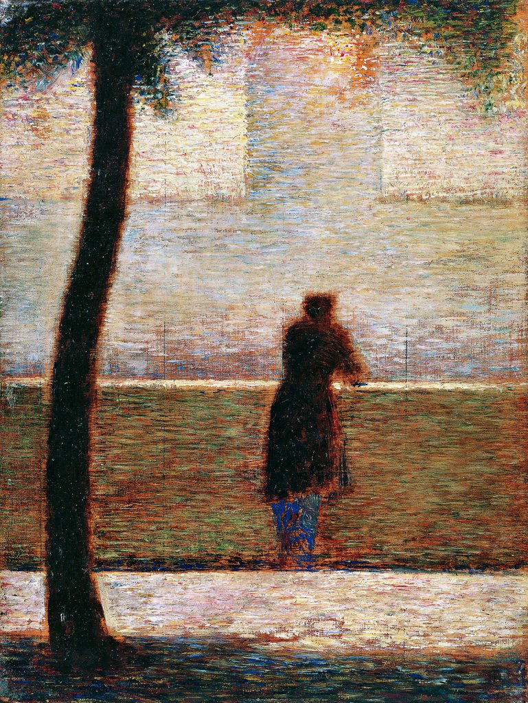 Detail of A Man Leaning on a Parapet, ca. 1881 by Georges-Pierre Seurat