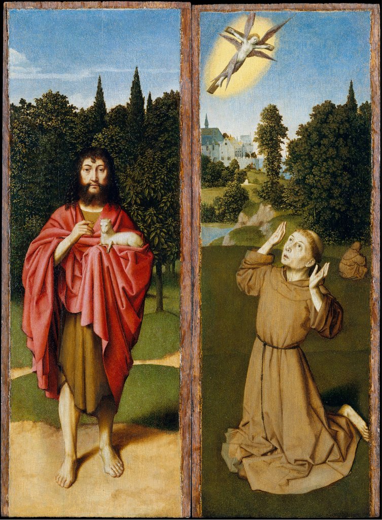 Detail of Saint John the Baptist; Saint Francis Receiving the Stigmata, ca. 1485-90 by Gerard David