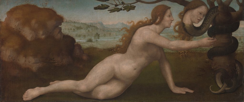 Detail of Adam; Eve by Giuliano Bugiardini