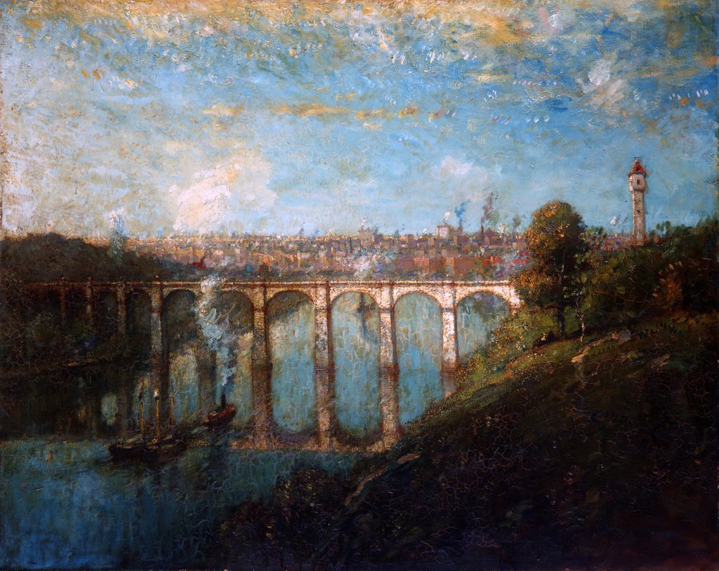 Detail of High Bridge, New York, 1905 by Henry Ward Ranger