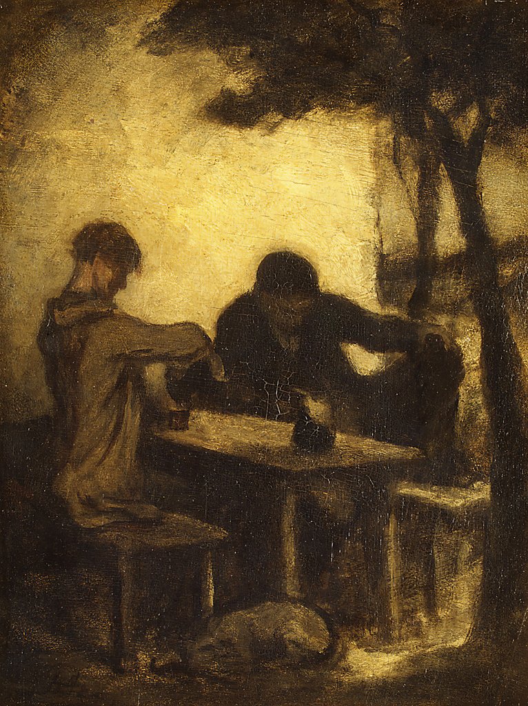 Detail of The Drinkers, by 1861 by Honore Daumier