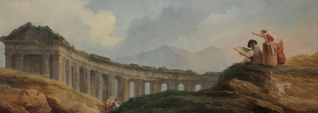 Detail of A Colonnade in Ruins by Hubert Robert