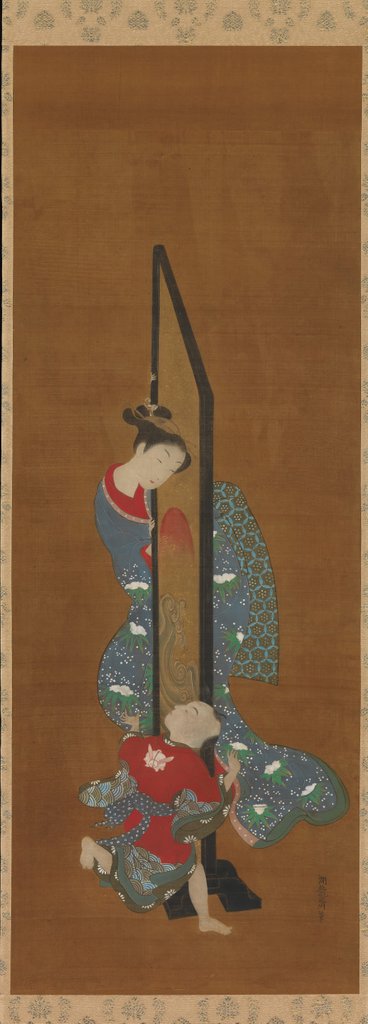 Detail of Mother and Child at Play, 18th century by Isoda Koryusai