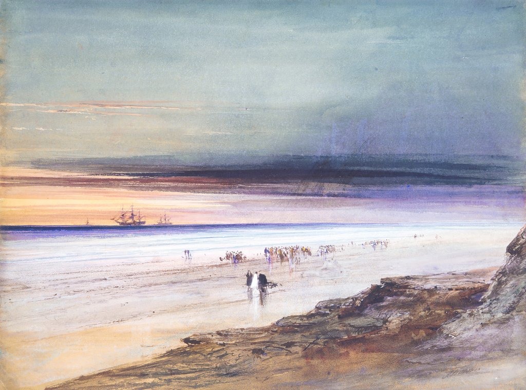 Detail of Beach Scene, ca. 1865 by James Hamilton