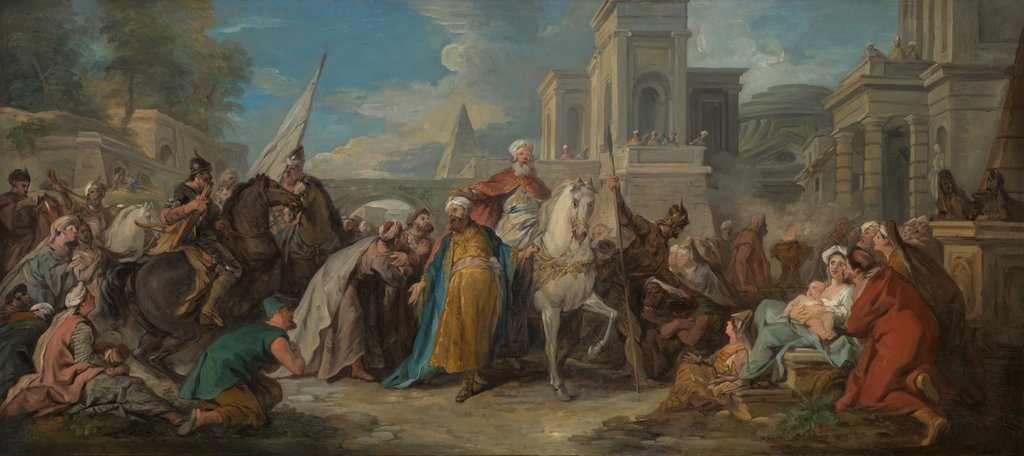 Detail of The Triumph of Mordecai, ca. 1736 by Jean Francois de Troy