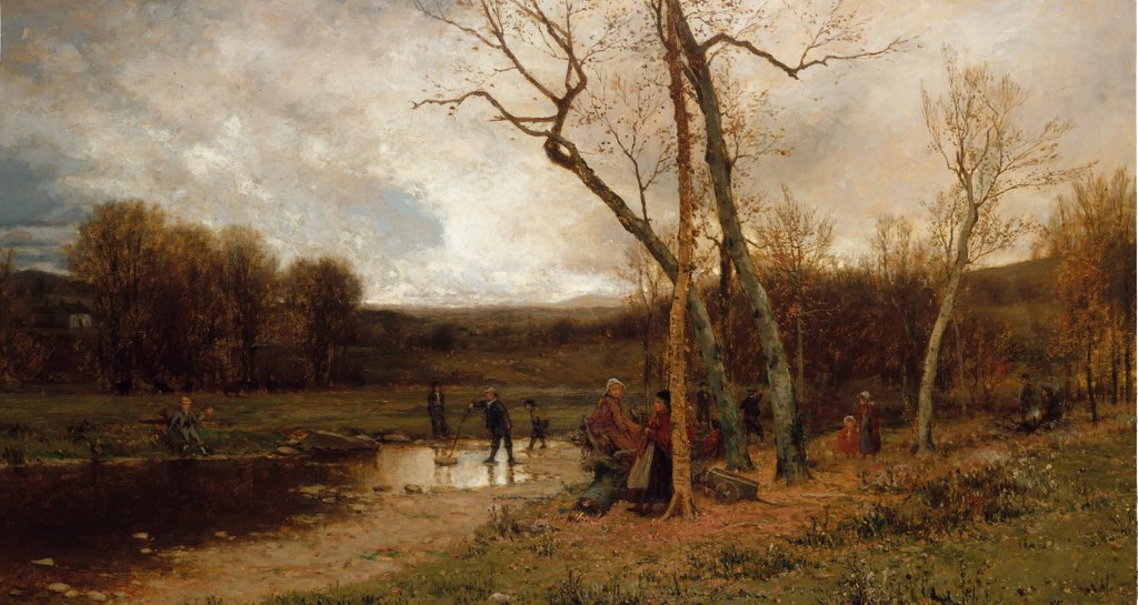 Detail of Saturday Afternoon, 1875 by Jervis McEntee