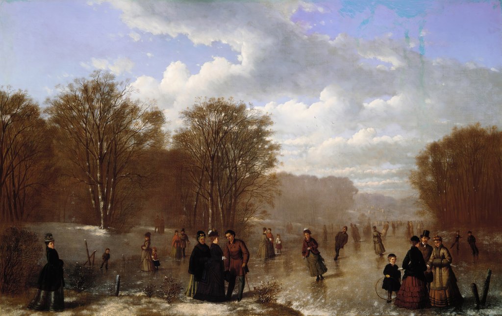Detail of Skating on the Wissahickon, 1875 by Johan Mengels Culverhouse