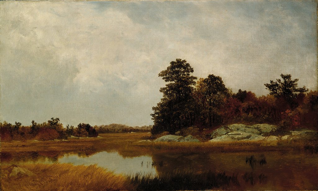 Detail of October in the Marshes, 1872 by John Frederick Kensett