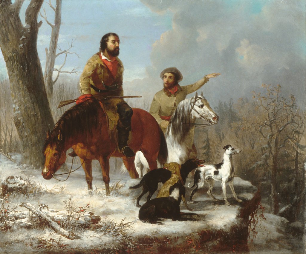 Detail of Trappers, ca. 1855 by Jonathan K. Trego