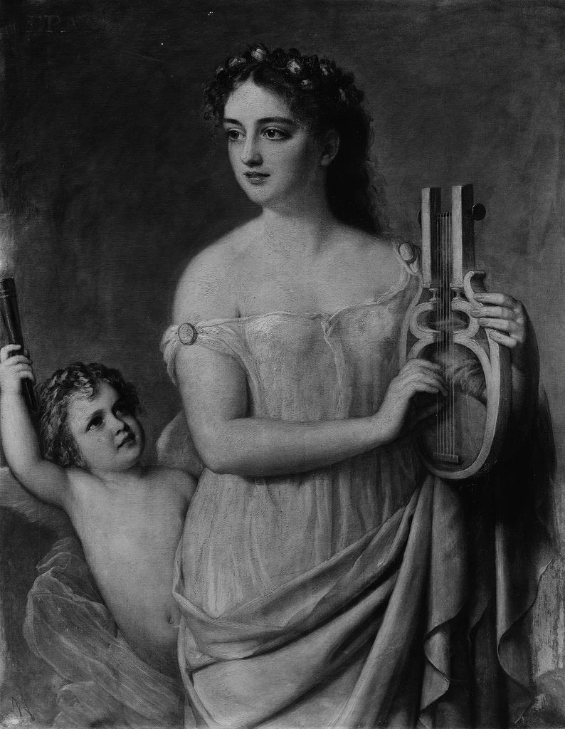 Detail of Erato, 1869 by Giuseppe Fagnani