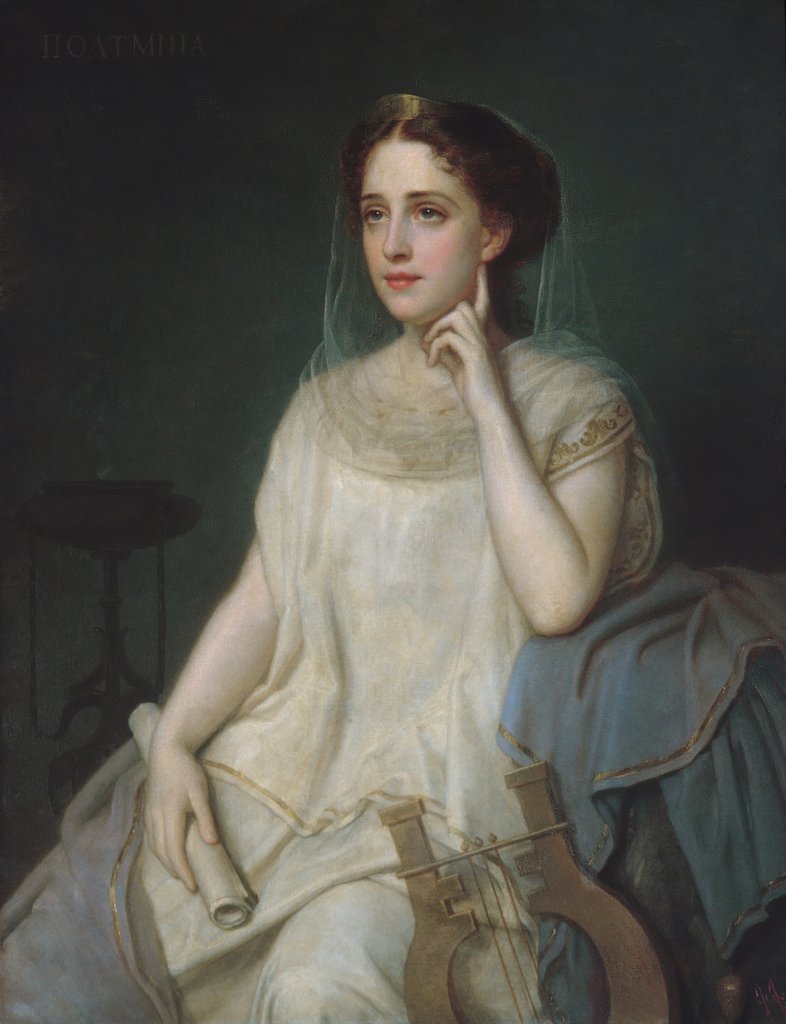 Detail of Polyhymnia, 1869 by Giuseppe Fagnani